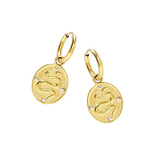 18 Karat vergoldet Schlange Ohrstecker für Frauen kleine Piercing Ohrring Ohrringe Schmuck Pendientes von Generic