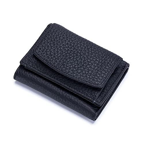 1Pcs Mini Geldbeutel Damen klein Echtleder Geldbeutel Damen Mini Portemonnaie mit RFID Damen Geldbörse Echtleder Kleine Leichte Brieftasche Schutz Kurzer Frauen kleine Geldbörse mit Münzfach von Generic