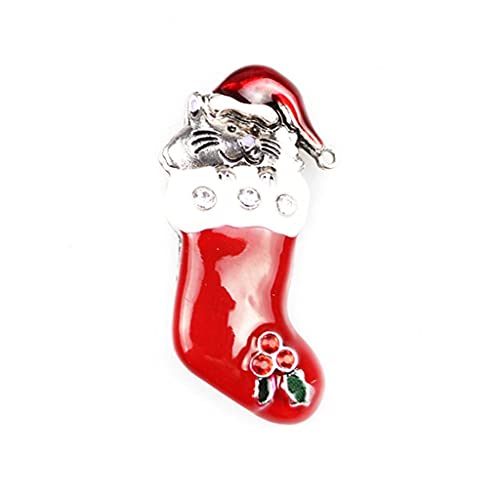 1X Brosche Frauen Elegante Diamant Katze Weihnachten Socken Hochzeit Braut Pin Kleid Schals Schal Clip Damen Schmuck Tasche Ornament Liebesgeschenk von Generic