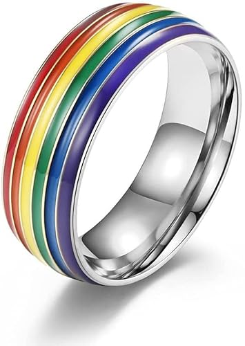 1pc Regenbogenflagge Emaille Homosexuell Lesben Hochzeit Spinner Ring für Unterstützung Homosexuell Mann Homosexuell lesbische Liebhaber Attraktives Design von Generic