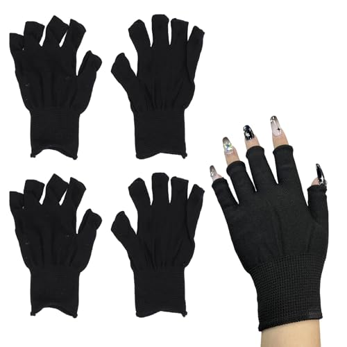 2 Paar Nagellampenhandschuhe, UV-Schutzhandschuhe, Fingerlose Nagellichthandschuhe, Atmungsaktive Nagellichthandschuhe für die Maniküre zu Hause von Generic
