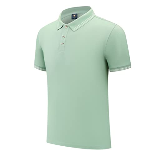 2 Stk Solides Golf-Kurzarm-Polo Schnell Trocknendes Tennistrikot für Herren Herausragendes Performance Workwear Poloshirt (Color : Bean green, Size : 5XL) von Generic