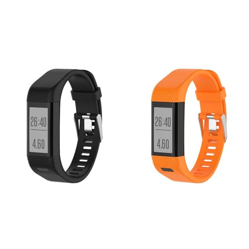 2 Stück Armband Kompatibel mit Garmin Vivosmart HR+ Armbänder Damen Herren Sport Wasserdichtes Ersatzarmband Silikon Wechselarmband für Garmin Vivosmart HR Plus Uhrarmband,0409A06 von Generic