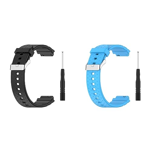 2 Stück Armband Kompatibel mit XPLORA X5 Play/XGO 2/XGO 3 Kinder Armbänder Sport Wasserdichtes Ersatzarmband Silikon Wechselarmband Uhrarmband (Schwarz/Blau) von Generic