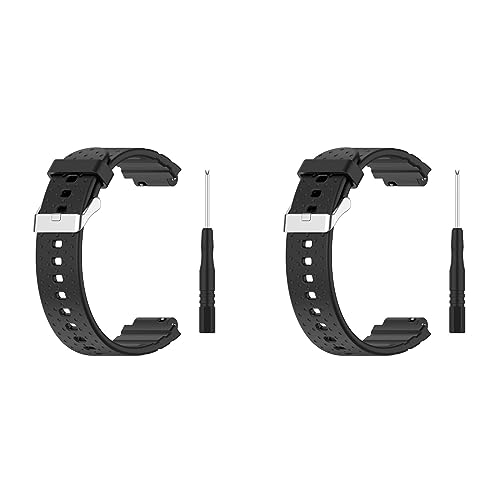 2 Stück Armband Kompatibel mit XPLORA X5 Play/XGO 2/XGO 3 Kinder Armbänder Sport Wasserdichtes Ersatzarmband Silikon Wechselarmband Uhrarmband (Schwarz/Schwarz) von Generic