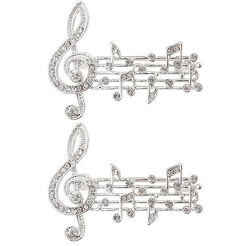 Generic 2 Stück Brosche Musiknoten, notenblatt-brosche, Musikzeichen-brosche, Abzeichen, Anstecknadel Für Hochzeit, Konzert, Party, Schmuck, Geschenk von Generic