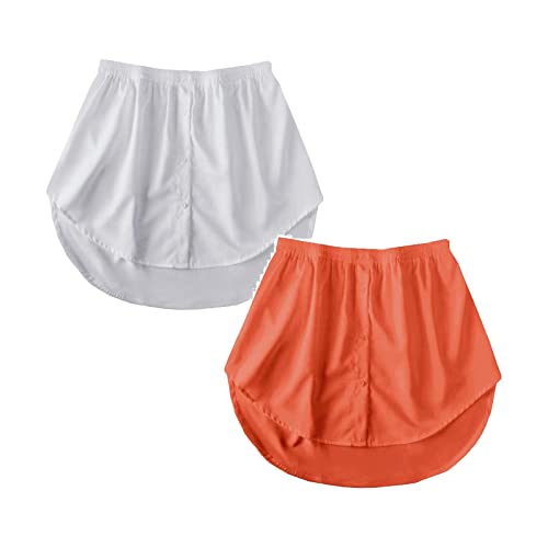 2 Stück Hemdverlängerung Damen Minirock Blusenrock Petticoat Extender Hemd Verlängerung Layering Top Mini-Unterrock Saum Röckchen Blusen Verlängerung Damen von Generic