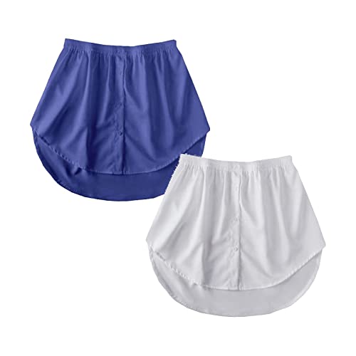2 Stück Hemdverlängerung Damen Minirock Blusenrock Petticoat Extender Hemd Verlängerung Layering Top Mini-Unterrock Saum Röckchen Blusen Verlängerung Damen von Generic
