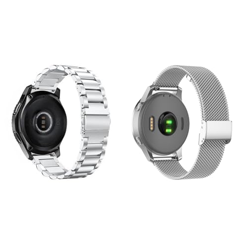 2 Stück Metall Armbänder Kompatibel mit Withings Activité Pop Armband für Damen Herren, Mesh Edelstahl Ersatzarmband & Solide Metall Uhrenarmband für Withings Activité Pop, Silber von Generic