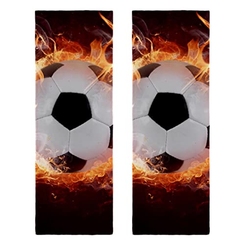 2 Stück Mikrofaser Sport Workout Handtücher schnell trocknend Mehrzweck-Fußball Feuersport Ball von Generic