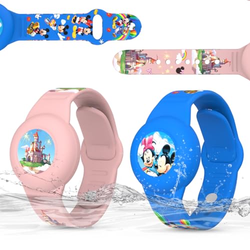 2 Stück kompatibel mit AirTag-Armband für Kinder, wasserdicht, niedlicher Cartoon-Airtag-Halter mit Airtag-Armband-Design, vollständige Abdeckung, Anti-Verlust, weiches Silikon, Airtag-Zubehör, von Generic