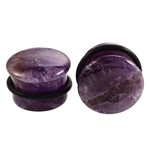 2 Stücke Stein Hohl Single Flared Ohr Fleisch Messgeräte Piercing Ohr Expander Keil Stecker von Generic