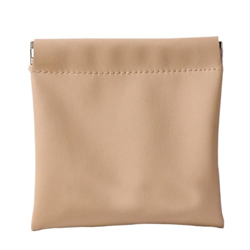 2 stücke Leder Einfache Make-Up Lagerung Tasche Frauen Pouch Tragbare Make-Up Schlüssel Gläser Organizer Taschen(2pcs- Light Yellow,10 * 10cm) von Generic