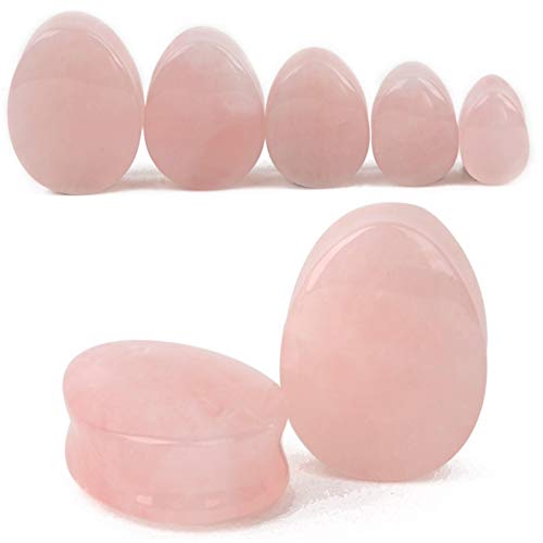 2 stücke Stein Teardrop Tunnel Piercings Stecker Ohrring Messgeräte Ohr Expander Keil Stecker Ohr Piercings von Generic