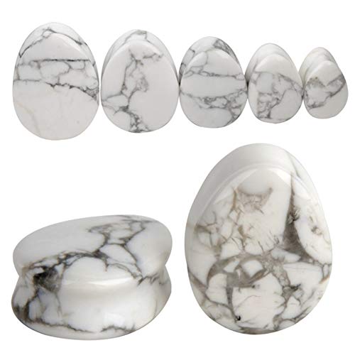 2 stücke Stein Teardrop Tunnel Piercings Stecker Ohrring Messgeräte Ohr Expander Keil Stecker Ohr Piercings von Generic