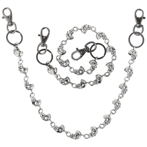2-teilige Hosenketten für Herren, robuste Biker-Punk-Geldbörsenkette, Gothic-Schlüsselanhänger für Hosen 2-teilige Hosenketten für Herren, robuste Biker-Punk-Geldbörsenkette, Gothic-Schlüsselanhänger für Hosen von Generic
