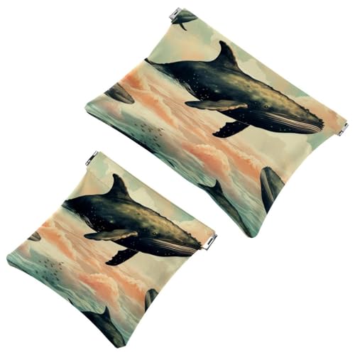 2 x Schrapnell-Beutel für Geldbörse, ästhetischer Wal-2086, wasserdichte Make-up-Tasche, tragbare Tasche für Frauen, Geschenke von Generic