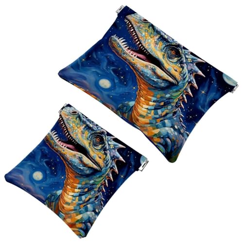 2 x Schrapnellbeutel für Geldbörse, Art Dinosaurier-829, wasserdichte Make-up-Tasche, tragbare Tasche für Frauen, Geschenke von Generic
