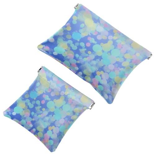 2 x Schrapnellbeutel für Geldbörse, Batikfärbung, Art-199, wasserdichte Make-up-Tasche, tragbare Tasche für Frauen, Geschenke, Mehrfarbig 10, A：7.1x5.8in/18x14.8cm，B:4.7x4.5in/12x11.5cm von Generic