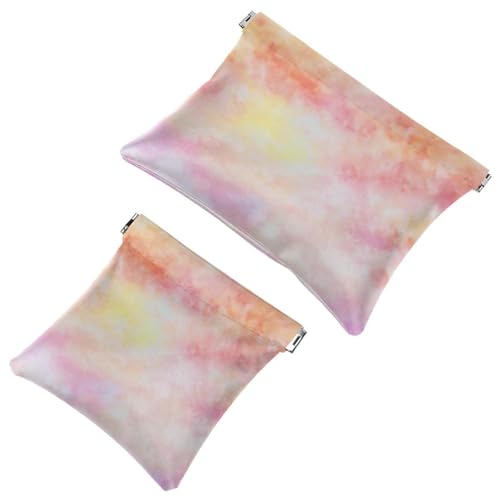 2 x Schrapnellbeutel für Geldbörse, Batikfärbung, Art-232, wasserdichte Make-up-Tasche, tragbare Tasche für Damen, Geschenke, Mehrfarbig 09, A：7.1x5.8in/18x14.8cm，B:4.7x4.5in/12x11.5cm von Generic