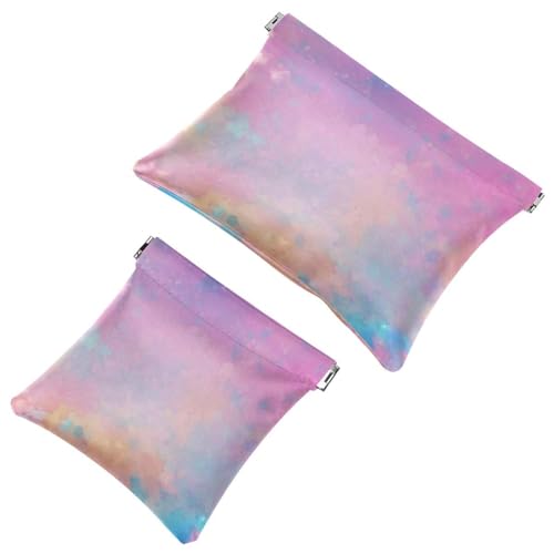 2 x Schrapnellbeutel für Geldbörse, Batikfärbung, Art-232, wasserdichte Make-up-Tasche, tragbare Tasche für Frauen, Geschenke, Mehrfarbig 03, A：7.1x5.8in/18x14.8cm，B:4.7x4.5in/12x11.5cm von Generic