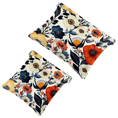 2 x Schrapnellbeutel für Geldbörse, Boho-Blumen-250, wasserdichte Make-up-Tasche, tragbare Tasche für Frauen, Geschenke von Generic