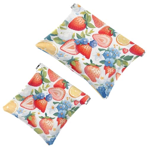 2 x Schrapnellbeutel für Geldbörse, Cartoon-Frucht-778, wasserdichte Make-up-Tasche, tragbare Tasche für Frauen, Geschenke von Generic