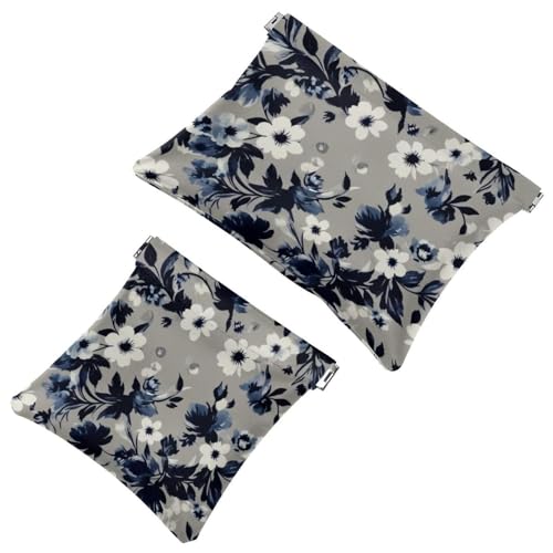 2 x Schrapnellbeutel für Geldbörse, Leaf Art-529, wasserdichte Make-up-Tasche, tragbare Tasche für Damen, Geschenke, Mehrfarbig 09, A：7.1x5.8in/18x14.8cm，B:4.7x4.5in/12x11.5cm von Generic