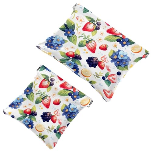 2 x Schrapnellbeutel für Geldbörse, Obstparty, 892, wasserdichte Make-up-Tasche, tragbare Tasche für Frauen, Geschenke, Mehrfarbig 07, A：7.1x5.8in/18x14.8cm，B:4.7x4.5in/12x11.5cm von Generic