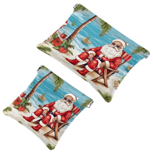 2 x Schrapnellbeutel für Geldbörse, Weihnachtsmann unter dem Baum, wasserdichte Make-up-Tasche, tragbare Tasche für Frauen, Geschenke von Generic