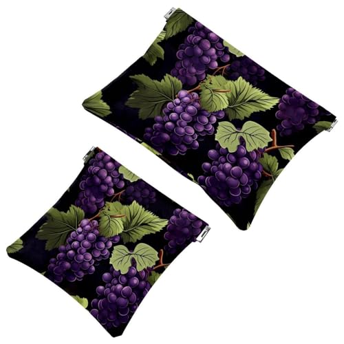 2 x Schrapnellbeutel für Geldbörse, Weinrot Art-2080, wasserdichte Make-up-Tasche, tragbare Tasche für Damen, Geschenke, Mehrfarbig 10, A：7.1x5.8in/18x14.8cm，B:4.7x4.5in/12x11.5cm von Generic