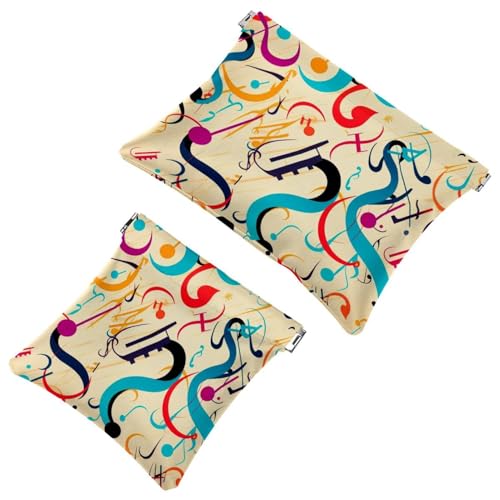 2 x Schrapnellbeutel für Geldbörse, bunte Notizen, 100 wasserdichte Make-up-Tasche, tragbare Tasche für Frauen, Geschenke, Mehrfarbig 03, A：7.1x5.8in/18x14.8cm，B:4.7x4.5in/12x11.5cm von Generic