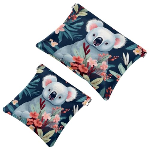 2 x Schrapnellbeutel für Geldbörse, niedliche Koalablätter, wasserdichte Make-up-Tasche, tragbare Tasche für Frauen, Geschenke, Mehrfarbig 03, A：7.1x5.8in/18x14.8cm，B:4.7x4.5in/12x11.5cm von Generic
