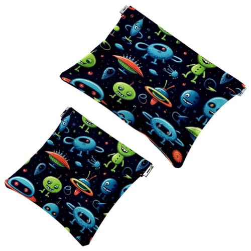 2 x Schrapnellbeutel für Geldbörse, niedliches grünes Alien-61, wasserdichte Make-up-Tasche, tragbare Tasche für Frauen, Geschenke von Generic