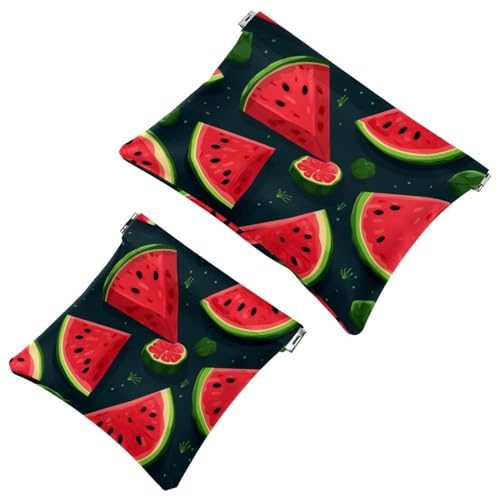 2 x Schrapnellbeutel für Geldbörse, rote Wassermelone, wasserdichte Make-up-Tasche, tragbare Tasche für Damen, Geschenke von Generic
