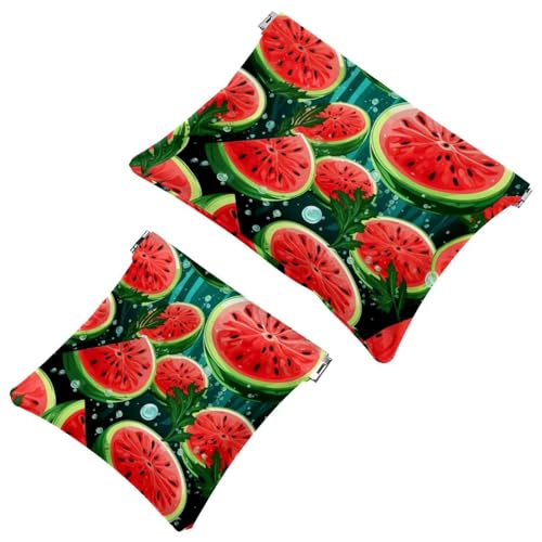 2 x Schrapnellbeutel für Geldbörse, rote Wassermelone, wasserdichte Make-up-Tasche, tragbare Tasche für Damen, Geschenke von Generic