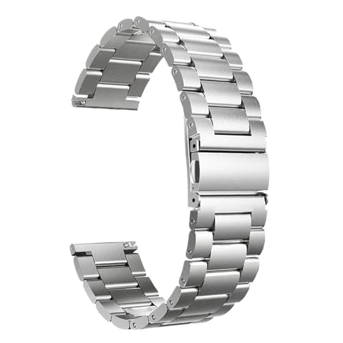 20 mm 22 mm Edelstahlarmband Herren- und Damen-Sportuhrenarmbänder(Silver,20mm) von Generic