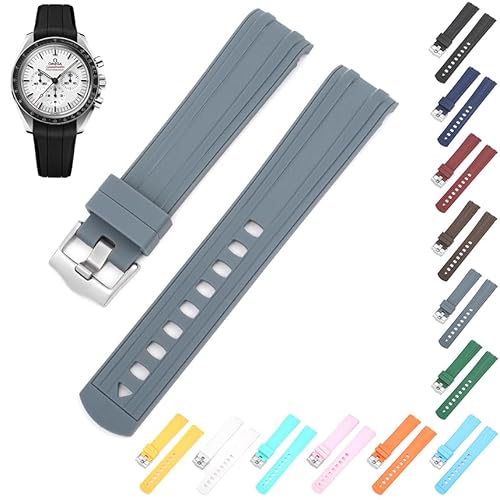 20 mm Gummiband für Omega Speedmaster Uhren, mehrere Farben (grau) von Generic