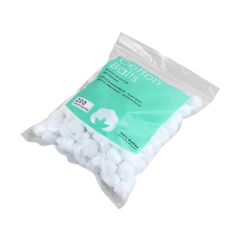 200 Stück Wattebäusche aus 100% Baumwolle, Makeup-Entferner-Pads für Gesicht und Körper, Watte Wattekugeln WattebäLlchen Cotton Balls Wattebausch Wattepads Abschminkpads Pads Gesicht (Weiß) von Generic
