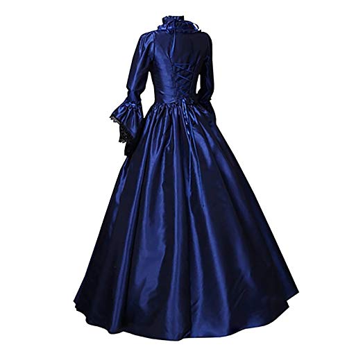 2022 Halloween Party Kostüme für Frauen, Abschlussballkleider Dienstmädchen Korsett Modisches Feenkleid Chemise Kleid Court Cosplay Halloween Kostüme Renaissance Kleid Blau M von Generic