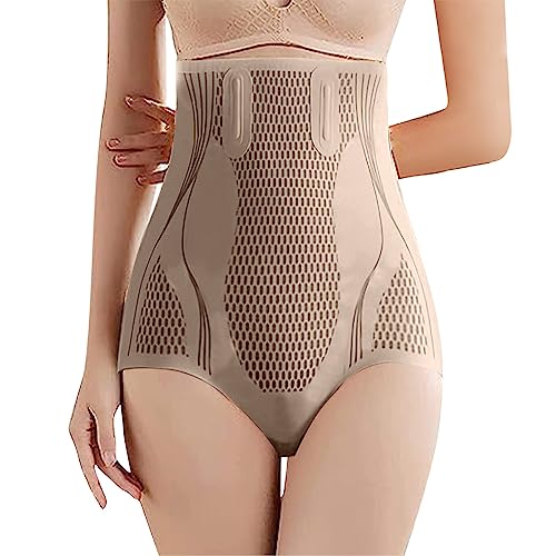 2023 Pearlmoon Ice Silk Ion Fiber Repair Shaping Shorts Damen Hohe Taille Shapewear Fiber Body Shaper Bauchkontrolle Atmungsaktive Unterwäsche Frauen Komfort Elastisch Bauchweg Unterhose von Generic