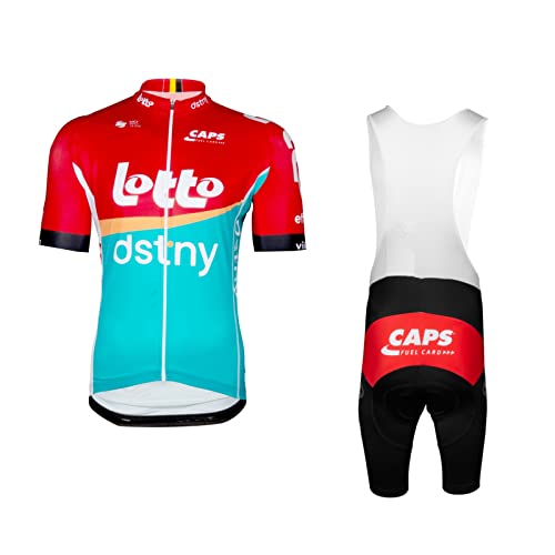 2023 Pro Team LOTTO Radtrikot Set für Herren, atmungsaktives MTB Radtrikot Trägerhose Kits GEL Paddad (5XL) von Generic