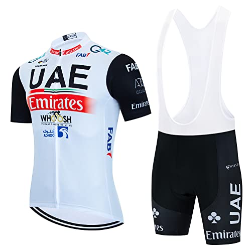 2023 Pro Team uae Radtrikot Set für Herren, atmungsaktives MTB Radtrikot Trägerhose Kits GEL Paddad (5XL) von Generic