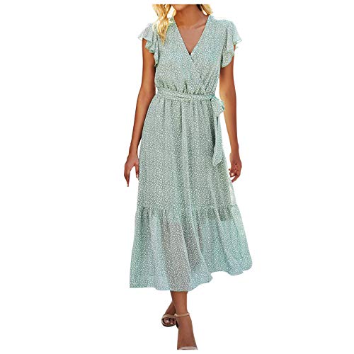2024 Damen Chiffon Boho Lange Kleid mit Gürtel 2024 Sommerkleid Partykleid Elegant V-Ausschnitt Maxikleid Blumenkleid Abendkleid Rüschen Strandkleid Cocktailkleid 2024 Damen Chiffon Boho Lange Kleid mit Gürtel 2024 Sommerkleid Partykleid Elegant V-Ausschnitt Maxikleid Blumenkleid Abendkleid Rüschen Strandkleid Cocktailkleid von Generic