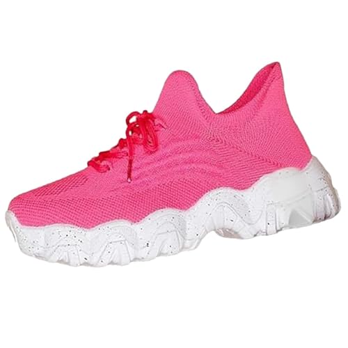 2024 Damen Freizeitschuhe Mesh Atmungsaktiv Bequem Dicke Sohle Plateau Keilabsatz Höhenzuwachs rutschfest Leicht Elegant Modisch Sportlich Alltag Straßenschuhe Komfortabel Weich Flexibel (42) von Generic