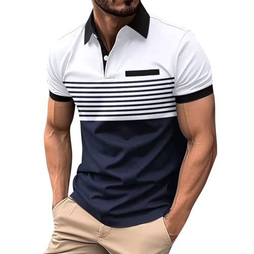 2024 Sommershirt Herren Kurzarm Stretch Polohemd Regular Slim Fit Poloshirt Loser Workout T Shirt Komfortables Passform Strand Shirt Atmungsaktiv Freizeitshirt Basic Sportshirt 2024 Sommershirt Herren Kurzarm Stretch Polohemd Regular Slim Fit Poloshirt Loser Workout T Shirt Komfortables Passform Strand Shirt Atmungsaktiv Freizeitshirt Basic Sportshirt von Generic