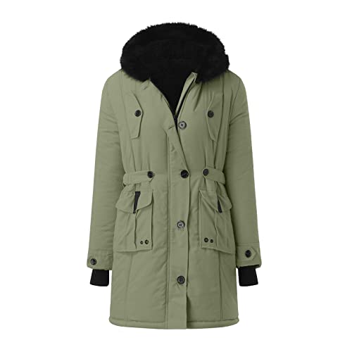 2024 Weihnachten Frauen Plus Größe Tägliche Wintermantel Revers Kragen Langarm Jacke Vintage Verdicken Mantel Jacke Warme Mit Kapuze Dicke Gepolsterte Oberbekleidung Big Collar Jacken plus Größe, von Generic