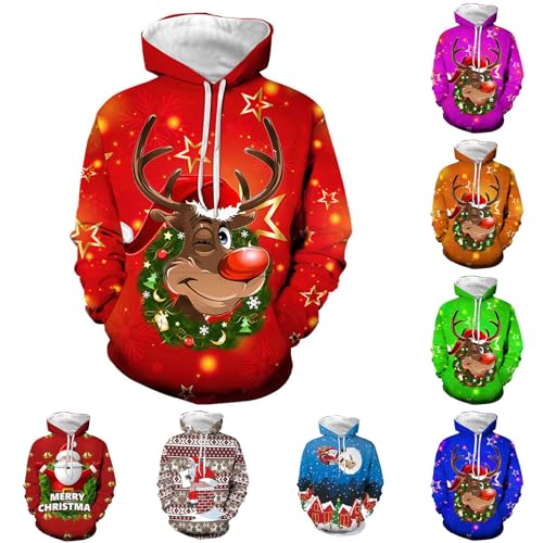 2024 Weihnachtspullover Herren Rentier Lustig 3D Hoodie Sweatshirts Unisex 3D Druck Christmas Weihnacht Pullover Weihnachts Hoodie Männer Weihnachtssweater Merry Christmas Jumper 2024 Weihnachtspullover Herren Rentier Lustig 3D Hoodie Sweatshirts Unisex 3D Druck Christmas Weihnacht Pullover Weihnachts Hoodie Männer Weihnachtssweater Merry Christmas Jumper von Generic