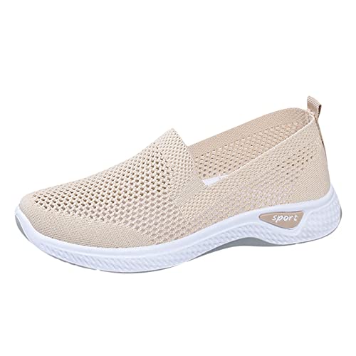 2025 Damen Ultra-Bequeme Sneakers Mesh Atmungsaktiv Freizeitschuhe Freizeitsport-Laufschuhe OrthopäDische Sportschuhe Für Schnürer Kleine Frische rutschfeste Abriebfeste von Generic