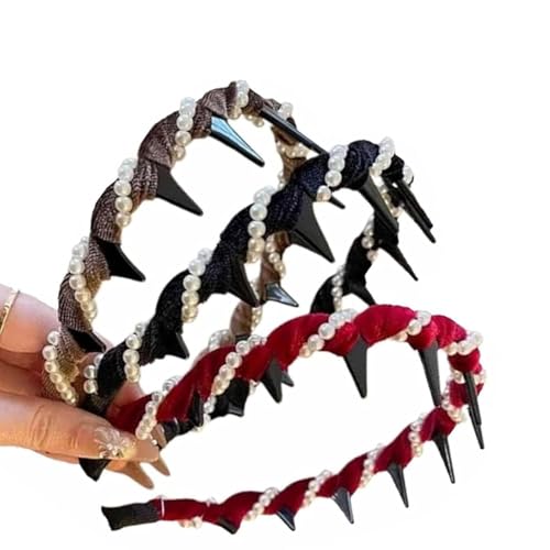 2025 New Elegant Non Slip Pearl Headbands For Women, Vintage High Cranium Artificial Pearl Hairband, Bridal Hair Hoop Party Wedding Hair Accessories For Women And Girls (Mix) von Generic